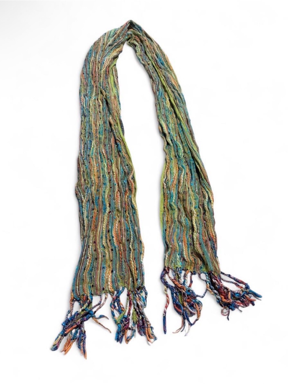 Y2K shiny Multi-Color Lightweight Knit Scarf - Women Accessories